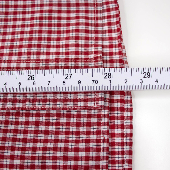 Chaps Easy Care Mens SIZE Large Shirt Red Short Sleeve Gingham Plaid - Picture 6 of 8